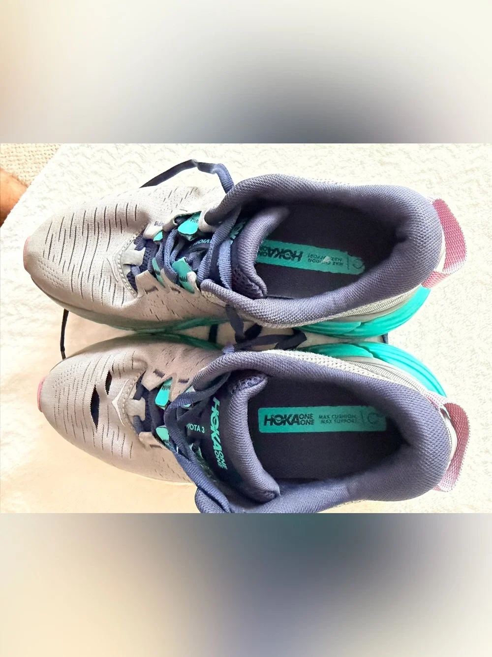 HOKA ONE ONE Gaviota 3 Women's Size 7.5B Grey Turquoise Maroon Running Shoes - Picture 5 of 7